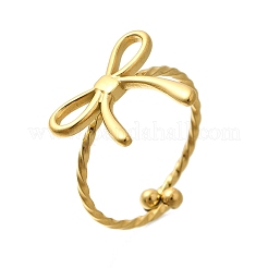 304 Stainless Steel Open Cuff Ring for Women&nbsp;RJEW-B109-01G-02