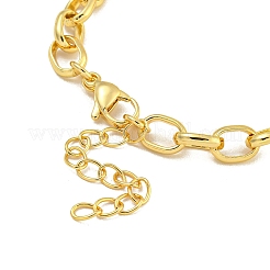 Rack Plating Brass Oval Link Bracelets for Women&nbsp;BJEW-B106-21G
