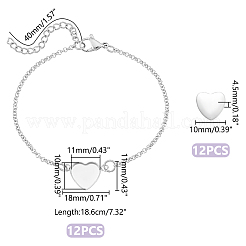 DIY Blank Heart 304 Stainless Steel Link Bracelet Making Kit&nbsp;BJEW-UN00005