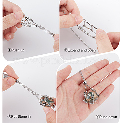 2Pcs 2 Styles 304 Stainless Steel Macrame Pouch Necklace Making for Gemstone Nuggets&nbsp;NJEW-BBC0001-22