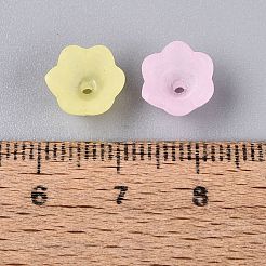 Frosted Transparent Acrylic Flower Bead Caps&nbsp;OACR-Q203-01