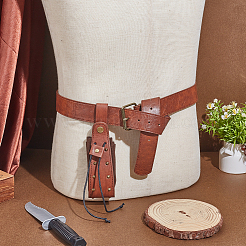 Medieval PU Leather Waist Belt Pouches with Alloy Rivets&nbsp;AJEW-WH0678-30A