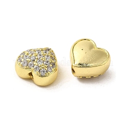 Valentine' s Day Brass Micro Pave Clear Cubic Zirconia Beads&nbsp;FIND-C045-03G