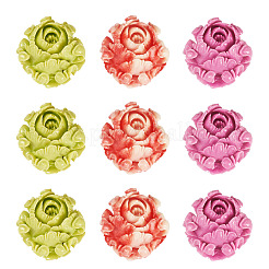 15Pcs 3 Colors Synthetic Coral Dyed Carved Beads&nbsp;SHEL-TA0001-30