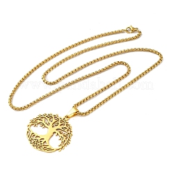 201 Stainless Steel Pendant Necklaces&nbsp;NJEW-H015-03G