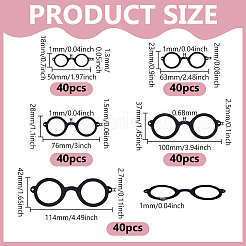 200Pcs 5 Styles Felt Craft Doll Eyeglasses&nbsp;DOLL-NB0001-05