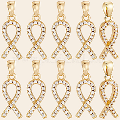10Pcs Brass Micro Pave Cubic Zirconia Pendants&nbsp;KK-BBC0019-34