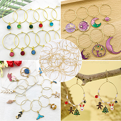 100Pcs 304 Surgical Stainless Steel Wine Glass Charms Rings&nbsp;STAS-BBC0009-66