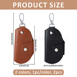 2Pcs 2 Colors Cowhide Key Bag Holder&nbsp;KEYC-FH0001-77