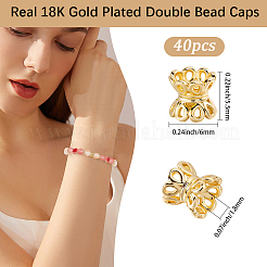 40Pcs Brass Double Bead Caps&nbsp;KK-BBC0022-79