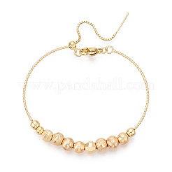 Adjustable Brass Beaded Slider Bracelets for Women&nbsp;BJEW-T022-22G