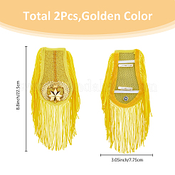 1 Pair Handmade Plastic with Polyester Tassel Epaulettes&nbsp;DIY-FH0007-12