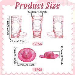12Pcs Cowboy Boots Shape Plastic Wine Glasses&nbsp;DIY-UN0008-28