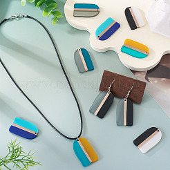 10Pcs 5 Colors Resin & Wood Pendants&nbsp;RESI-TA0004-53