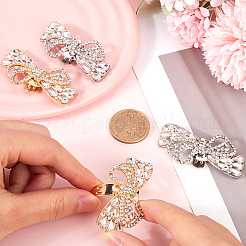 4Pcs 2 Colors Bowknot Alloy Rhinestone Shoe Decorations&nbsp;FIND-CP0002-27