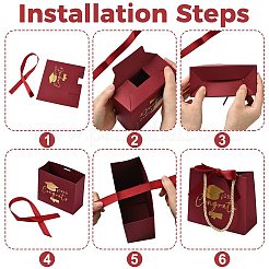 Gold Stamping Graduation Cap Paper Gift Bags&nbsp;CARB-FZC0001-01B