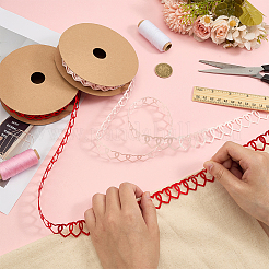 2 Rolls 2 Colors Polyester Heart Ribbon&nbsp;DIY-PH0032-31