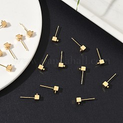 SHEGRACE Brass Cube Stud Earring Findings&nbsp;XGR0106G-121G