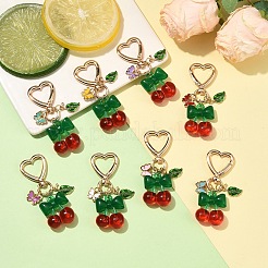 8Pcs Alloy Enamel & Acrylic Pendant Decorations&nbsp;HJEW-YW00394