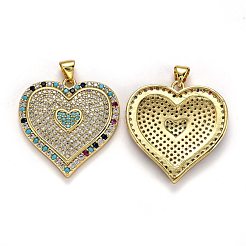 Brass Micro Pave Cubic Zirconia Pendants&nbsp;ZIRC-L100-028G