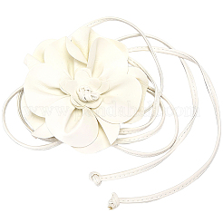 Flower PU Leather Wrap Waist Belts for Women&nbsp;AJEW-WH20816-058B