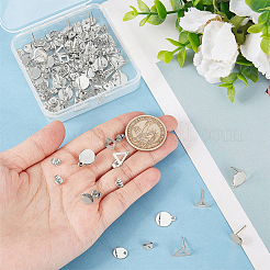 80Pcs 4 Styles 201/304 Stainless Steel Stud Earring Findings&nbsp;EJEW-BBC0002-17
