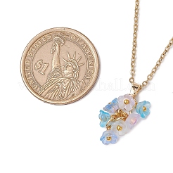 8Pcs 8 Colors Frosted Transparent Acrylic Flower Pendant Necklaces&nbsp;NJEW-JN05231
