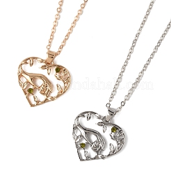 2Pcs 2 Colors Mom Daughter Hand in Hand Family Heart Alloy Pendant Necklaces&nbsp;NJEW-FS0001-10A
