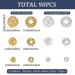 90Pcs 6 Styles Brass Hollow Beads&nbsp;KK-SC0007-93
