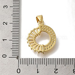 Ring Rack Plating Brass Micro Pave Clear Cubic Zirconia Pendant&nbsp;KK-U019-21G