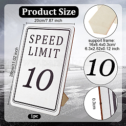 Poplar Plywood Racing Speed Limit 10 Sign&nbsp;AJEW-WH0606-008E