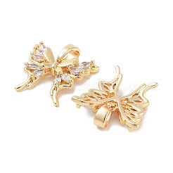 Brass Micro Pave Cubic Zirconia Pendants&nbsp;KK-C051-44G