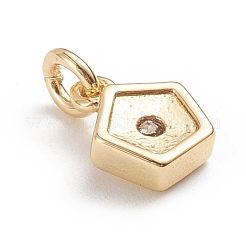 Brass Micro Pave Cubic Zirconia Pendants&nbsp;X-ZIRC-G165-06G