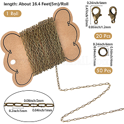 DIY Oval Brass Cable Necklaces Making Kits&nbsp;DIY-SC0029-09C