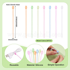 50Pcs Luminous Silicone Cable Ties&nbsp;FIND-TA0010-63B
