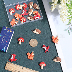 24Pcs 4 Styles Autumn Opaque Animal Resin Cabochons&nbsp;RESI-SC0002-87