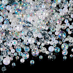 Transparent & Opaque Acrylic Bead&nbsp;OACR-TAC0002-08E