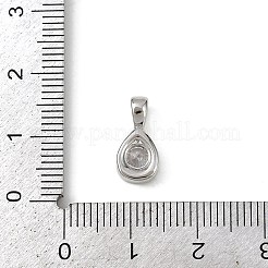 Brass Pave Clear Cubic Zirconia Pendants&nbsp;KK-L238-24P