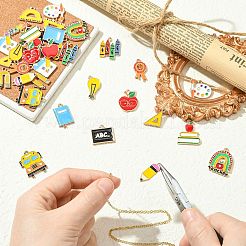 34Pcs 17 Styles Teachers' Day Zinc Alloy Enamel Pendants&nbsp;FIND-CJ0004-90