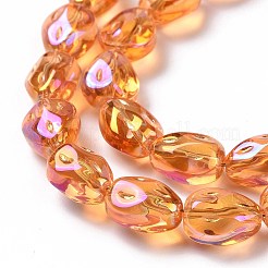 Transparent Electroplate Glass Beads Strands&nbsp;GLAA-C025-02