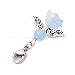 Angel Natural & Dyed Malaysia Jade Pendant Decoration&nbsp;HJEW-JM02763-05