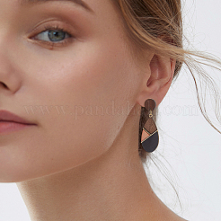 60Pcs Aspen Wood Stud Earring Findings&nbsp;WOOD-DC0001-35B