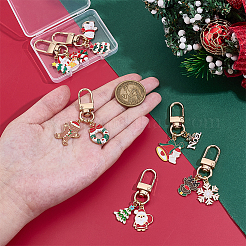 6Pcs Christmas Alloy Enamel Pendant Decorations&nbsp;HJEW-PH02213