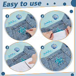 22Pcs 11 Styles Ocean Theme Polyester Embroidery Sew on Cloth Patches&nbsp;PATC-GA0001-80