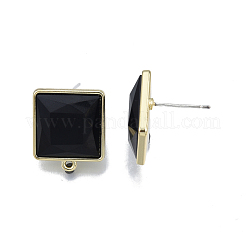 Alloy Stud Earring Findings with Resin&nbsp;PALLOY-N150-84A