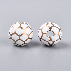 Printed Schima Wood Beads&nbsp;WOOD-T033-06M