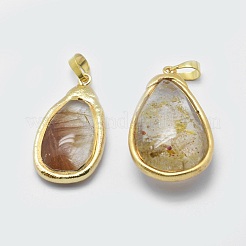 Natural Rutilated Quartz Pendants&nbsp;G-P380-30G