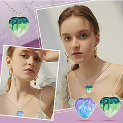 10Pcs 5 Colors Rack Plating Alloy Enamel Pendants&nbsp;ENAM-YW0004-60