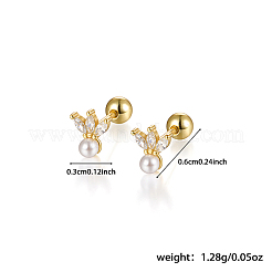 925 Sterling Silver Micro Pave Cubic Zirconia Flower Stud Earrings&nbsp;CX0038-2