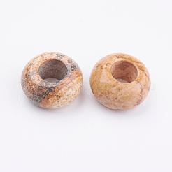 Natural Picture Jasper European Beads&nbsp;G-K216-03D